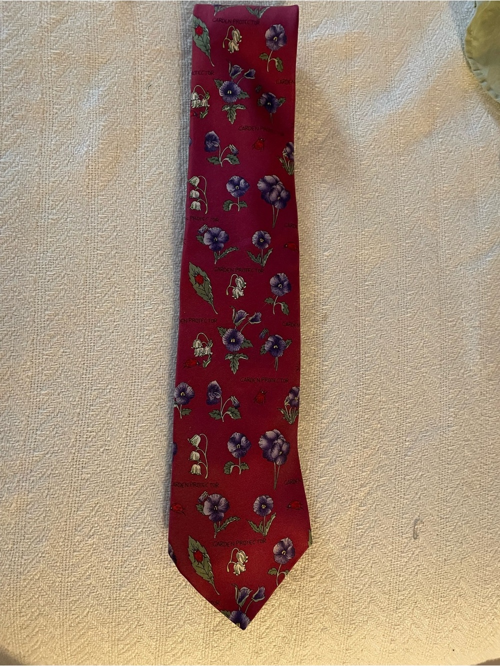 Nicole Miller Burgundy Tie with Purple Floral Motif